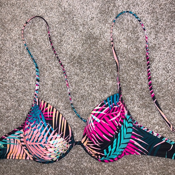 Shade & Shore Mulicolor Tropical Bikini top sz 34B - Picture 5 of 11